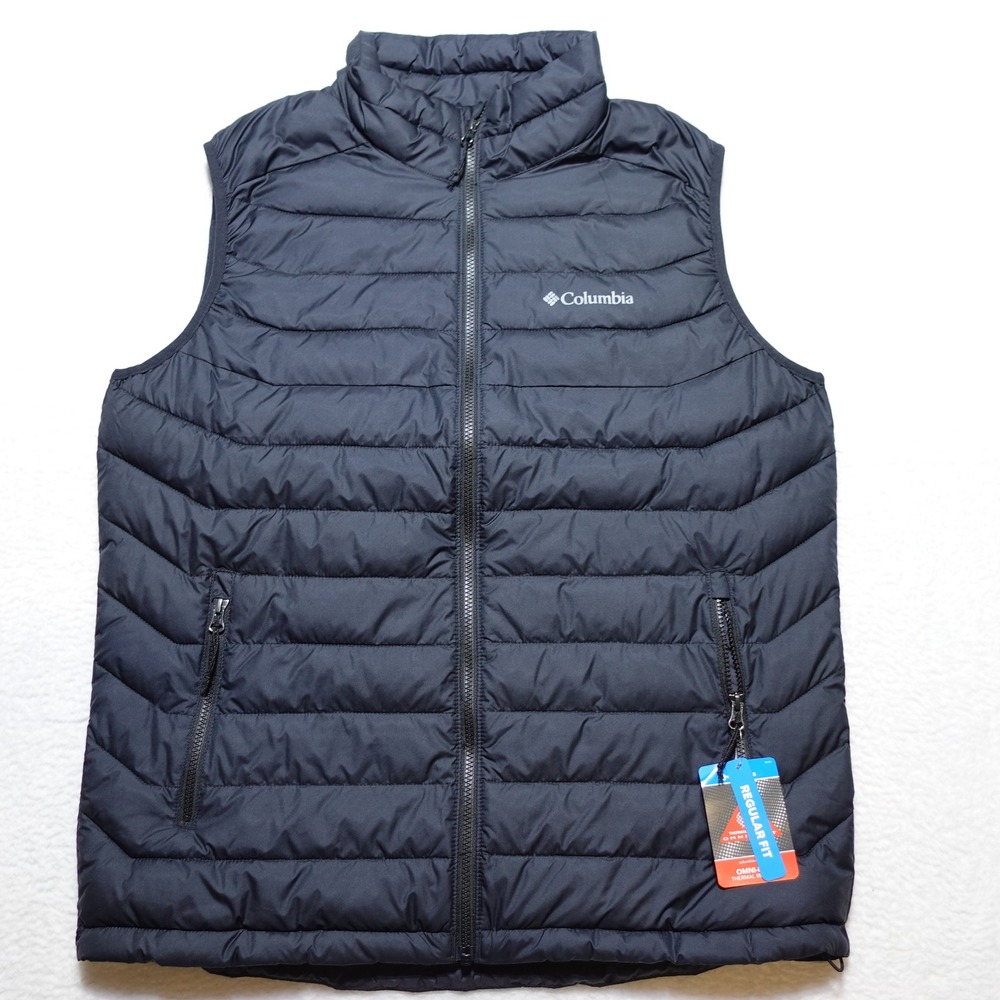 Columbia White Out FS Vest Mens Large Black Omni-Heat Puffer XM8883-010
